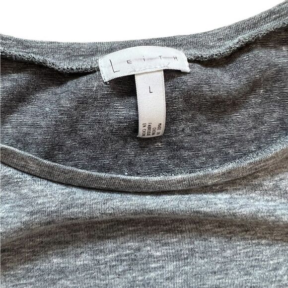 Grey Jersey Knit Long Sleeve Bubble Top Asymmetrical Bottom Dress L - Picture 10 of 10